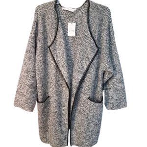 ASTR THE LABEL Black & White Open Front Cardigan Sweater - NWT Women's M